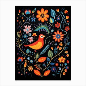 Folk Bird Illustration Dipper 1 Canvas Print