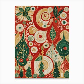 Christmas Joy In Abstract Canvas Print