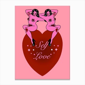 Self Love Pink Curvy Pin Ups Canvas Print