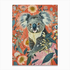 Floral Animal Painting Koala 2 Canvas Print