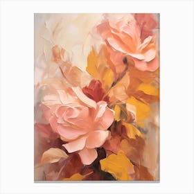 Fall Flower Painting Rose 1 Canvas Print