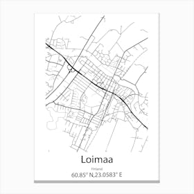 Loimaa,Finland Minimalist Map Canvas Print