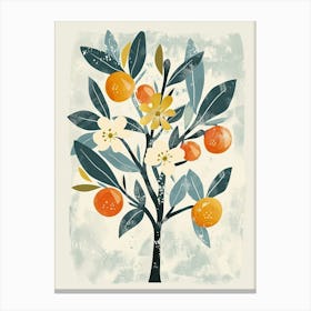 Orange Tree Flat Illustration 3 Canvas Print