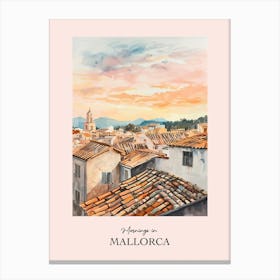 Mornings In Mallorca Rooftops Morning Skyline 4 Canvas Print