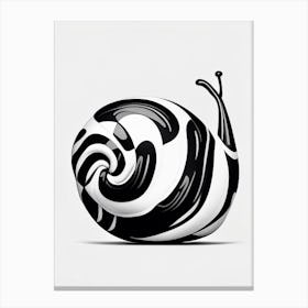 Full Body Snail Black And White 2 Pop Art Canvas Print