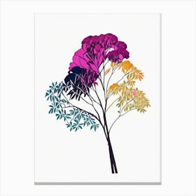 Umbrella Tree Floral Minimal Line Drawing 2 Flower Canvas Print