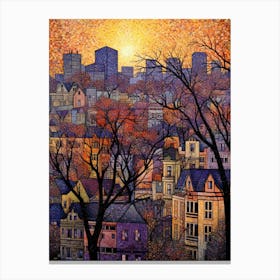 Bellevue Washington Pixel Art 6 Canvas Print