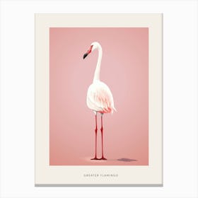 Minimalist Greater Flamingo 1 Bird Poster Canvas Print