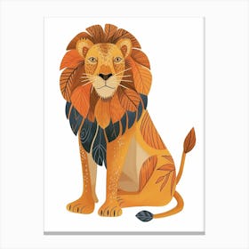 Barbary Lion In Different Seasons Clipart 4 Canvas Print