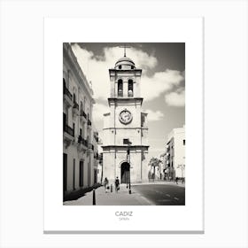 Poster Of Cadiz, Spain, Black And White Analogue Photography 5 Canvas Print