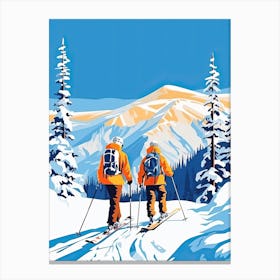 Sun Peaks Resort   British Columbia Canada, Ski Resort Illustration 0 Canvas Print