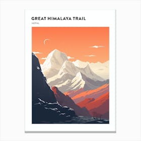 Great Himalaya Trail Nepal 1 Hiking Trail Landscape Poster Canvas Print