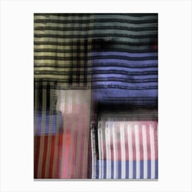 OLYMPIA STRIPES - coltxwilde, abstract, contemporary art, stripes in honour of the flags, countries and olympic love, red, black, green, yellow, blue by coltxwilde Canvas Print