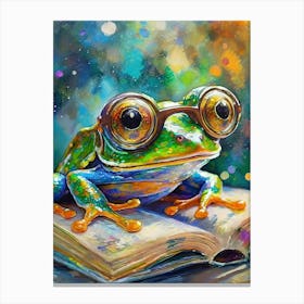 Frog With Glasses Canvas Print