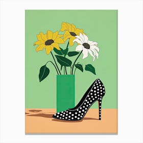 High Heels And Sunflowers Canvas Print