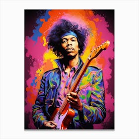 Jimi Hendrix Neon Lights 1 Canvas Print