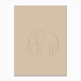 Elephant Drawing - Boho, Line Art 8 Canvas Print