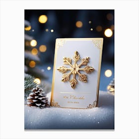 A High Definition Digital Render Of A Sleek Card Lit With Festive Light Dressed In Rich Holiday Co 3 1 Canvas Print