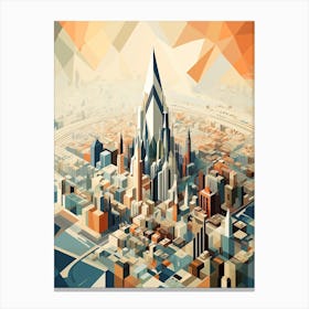 Dubai, United Arab Emirates, Geometric Illustration 3 Canvas Print