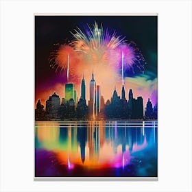 New York City Skyline Fireworks Leinwandbilder