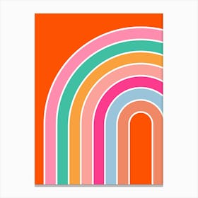 Retro Rainbow Orange Canvas Print