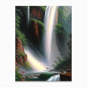 Bhagsunag Falls, India Peaceful Oil Art 2 (1) Canvas Print