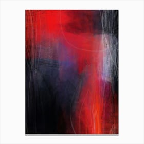 IT WAS ALL A DREAM  ,  red, black, blue, royal, purple, colour blocked Impressionist  Abstract Modern Contemporary Canvas Print