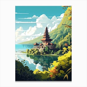 Bali, Indonesia, Flat Illustration 2 Canvas Print