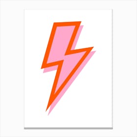 Pink and Orange Double Lightning Bolt Canvas Print