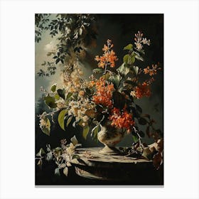 Baroque Floral Still Life Honeysuckle 2 Canvas Print