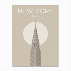 Neutral New York Chrysler Building Print Canvas Print