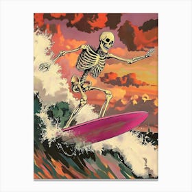 Skeleton Surfboard 4 Canvas Print