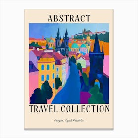 Abstract Travel Collection Poster Prague Czech Republic 3 Canvas Print