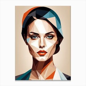 Minimalism Geometric Woman Portrait Pop Art (31) Canvas Print