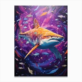  A Silky Shark Vibrant Paint Splash 1 Canvas Print