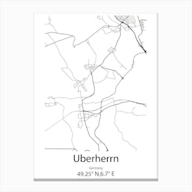 Uberherrn,Germany Minimalist Map Canvas Print