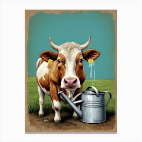 Watering Cow Canvas Print Canvas Print