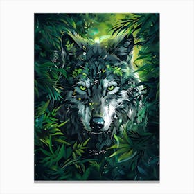 Wolf In The Jungle 8 Canvas Print