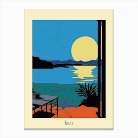 Poster Of Minimal Design Style Of Ibiza, Spain 1 Canvas Print