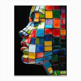 Mosaic Woman'S Face Canvas Print