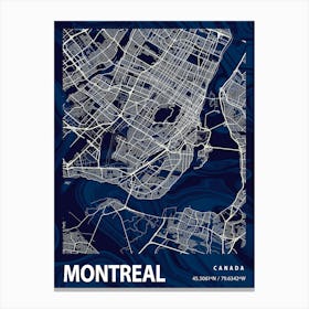 Montreal Crocus Marble Map Canvas Print