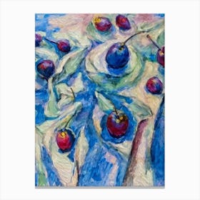 Plum 3 Classic Fruit Canvas Print