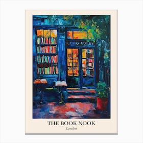 London Book Nook Bookshop 8 Poster Canvas Print