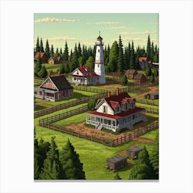 Fort Vancouver National Historic Site Fauvism Illustration 4 Canvas Print