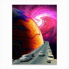 Synthwave space vintage retro collage 1 Canvas Print