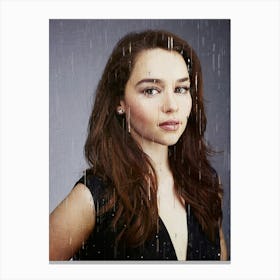 Emilia Clarke Painted Canvas Print