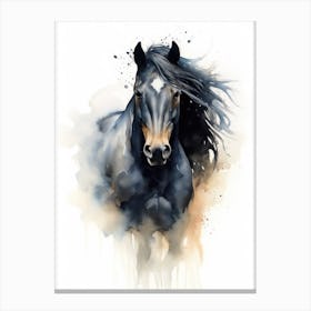 Watercolor Wild Horse 1 Canvas Print