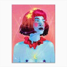 Cosmic Strawberry Girl Canvas Print