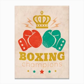 Boxing Champions vintage poster Canvas Print