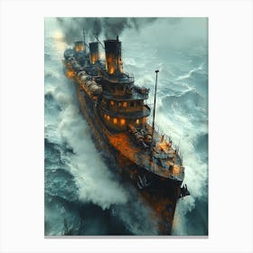 Ship In The Ocean Canvas Print